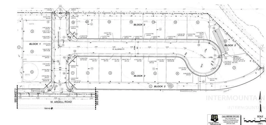 Map showing property parcels