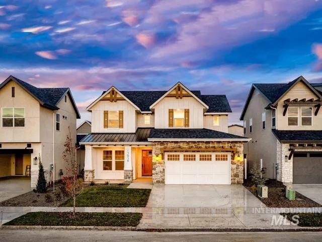 Craftsman-style exterior with stone veneer accents