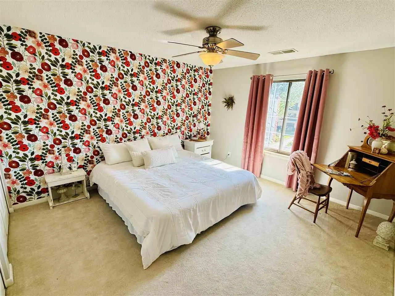 Wallpaper is peel & stick; can be removed if new owner prefers.