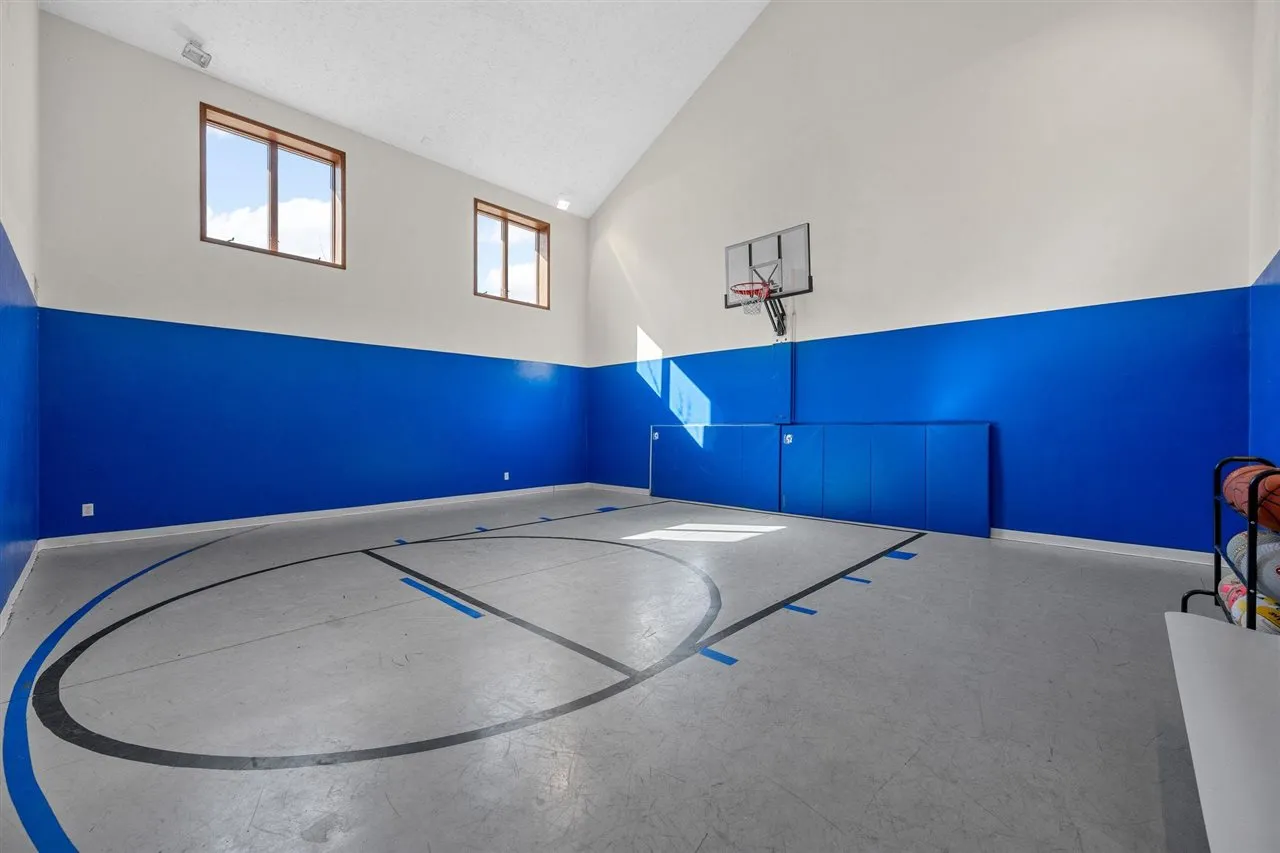 indoor shooting court with 30 ft. ceiling