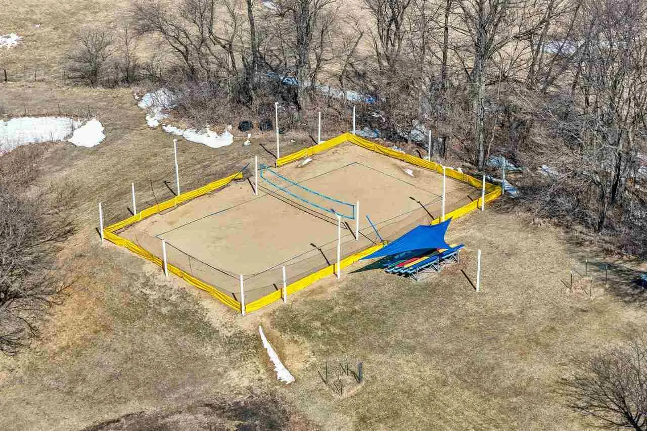 AVP style lighted sand volleyball court