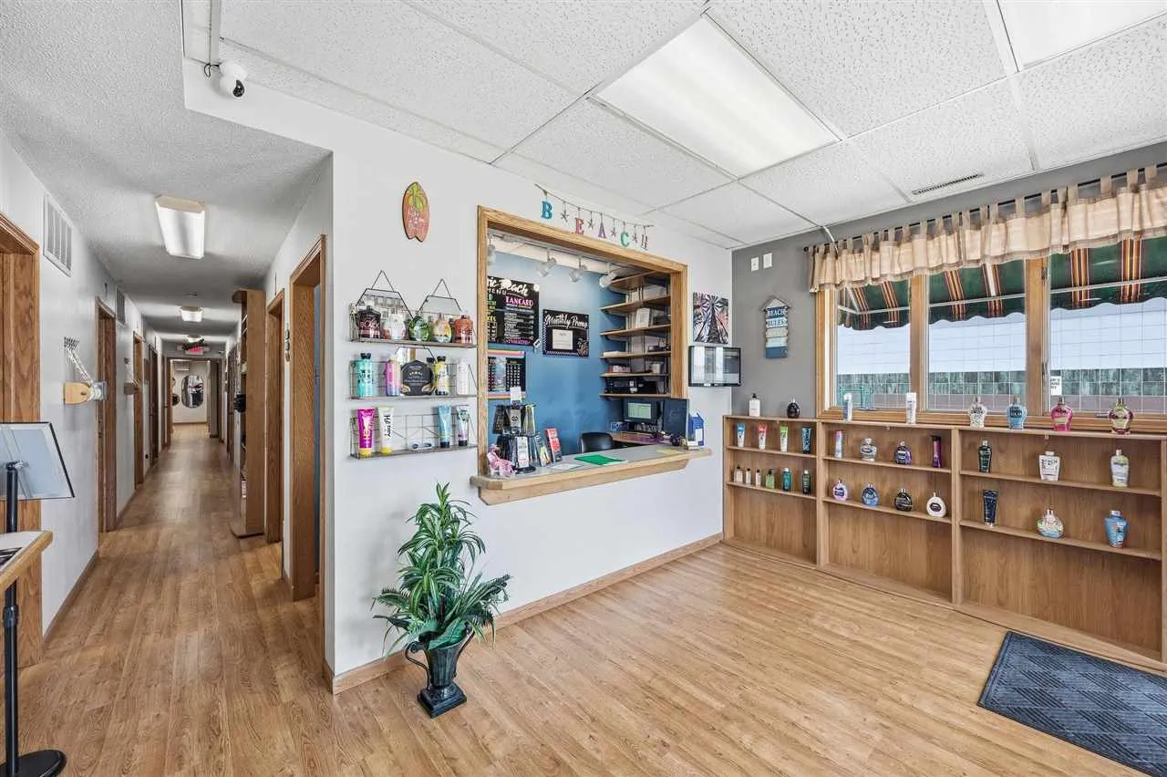 WELCOME AREA with beautiful flooring and Product Display areas.